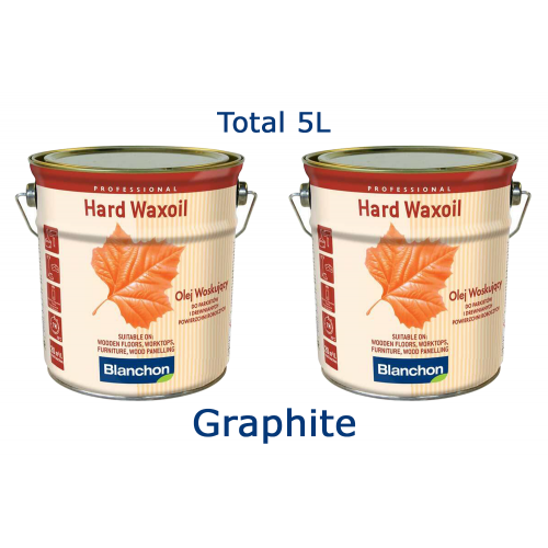 Blanchon HARD WAXOIL (hardwax) 5 ltr (two 2.5 ltr cans) GRAPHITE 07721365 (BL)